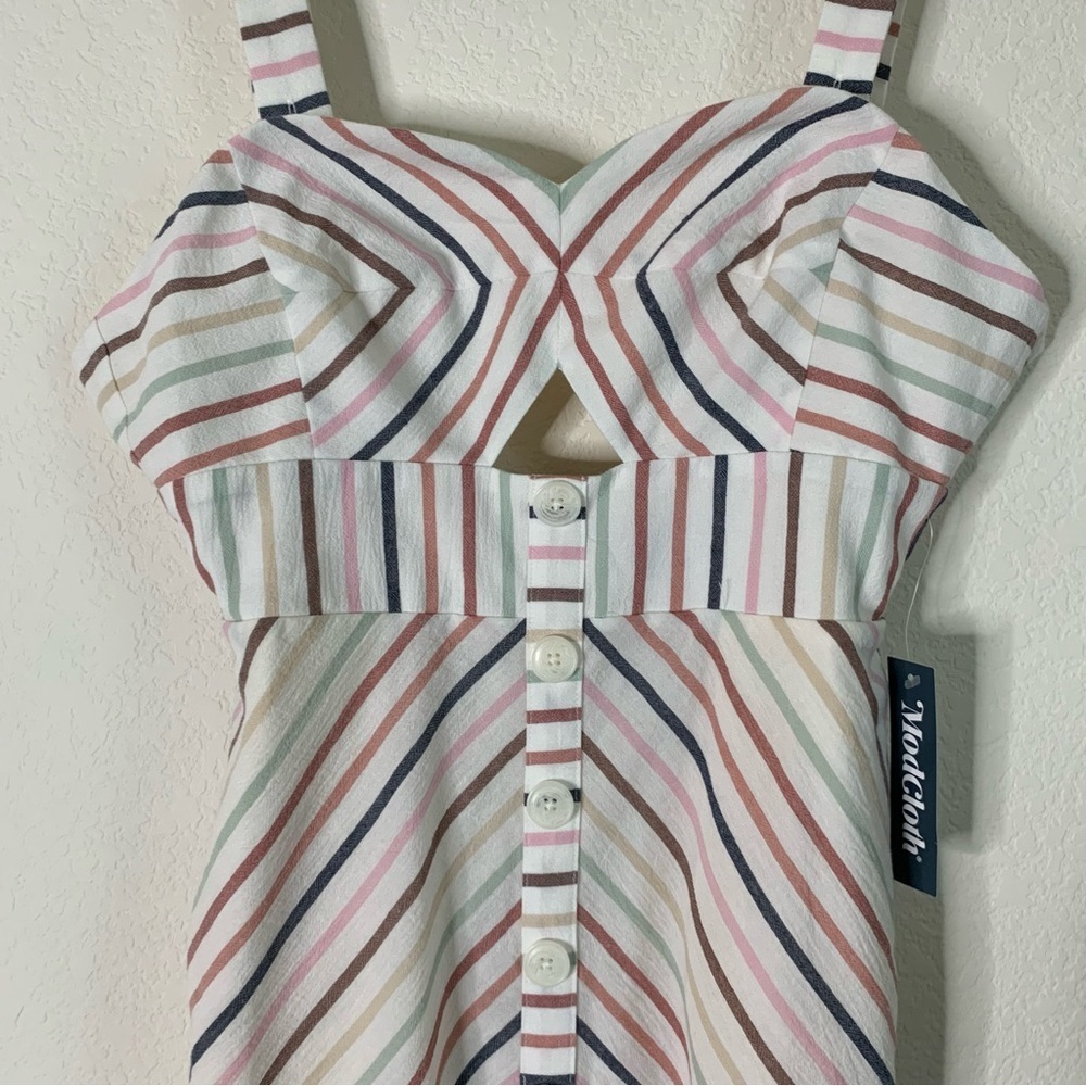ModCloth Womens 100% cotton sunset cruise stripe dress 2 NWT - Picture 3 of 10